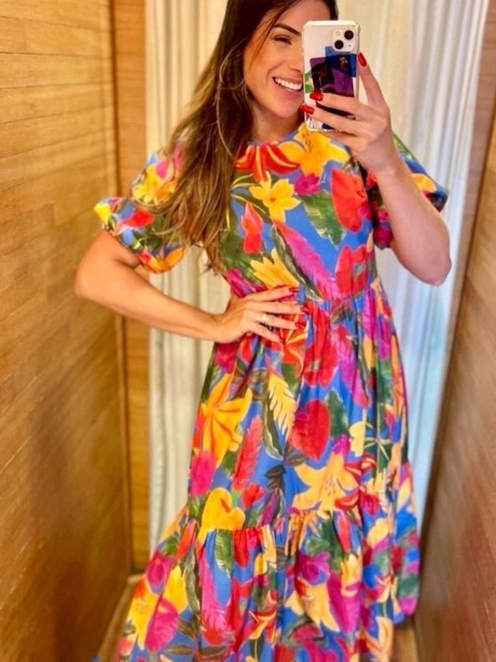 Farm Rio Tropical Flower Midi Dress - Picture 3 of 6